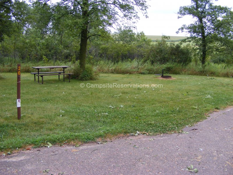 Campsite 30 in Blue Mounds State Park Campground at Blue Mounds State